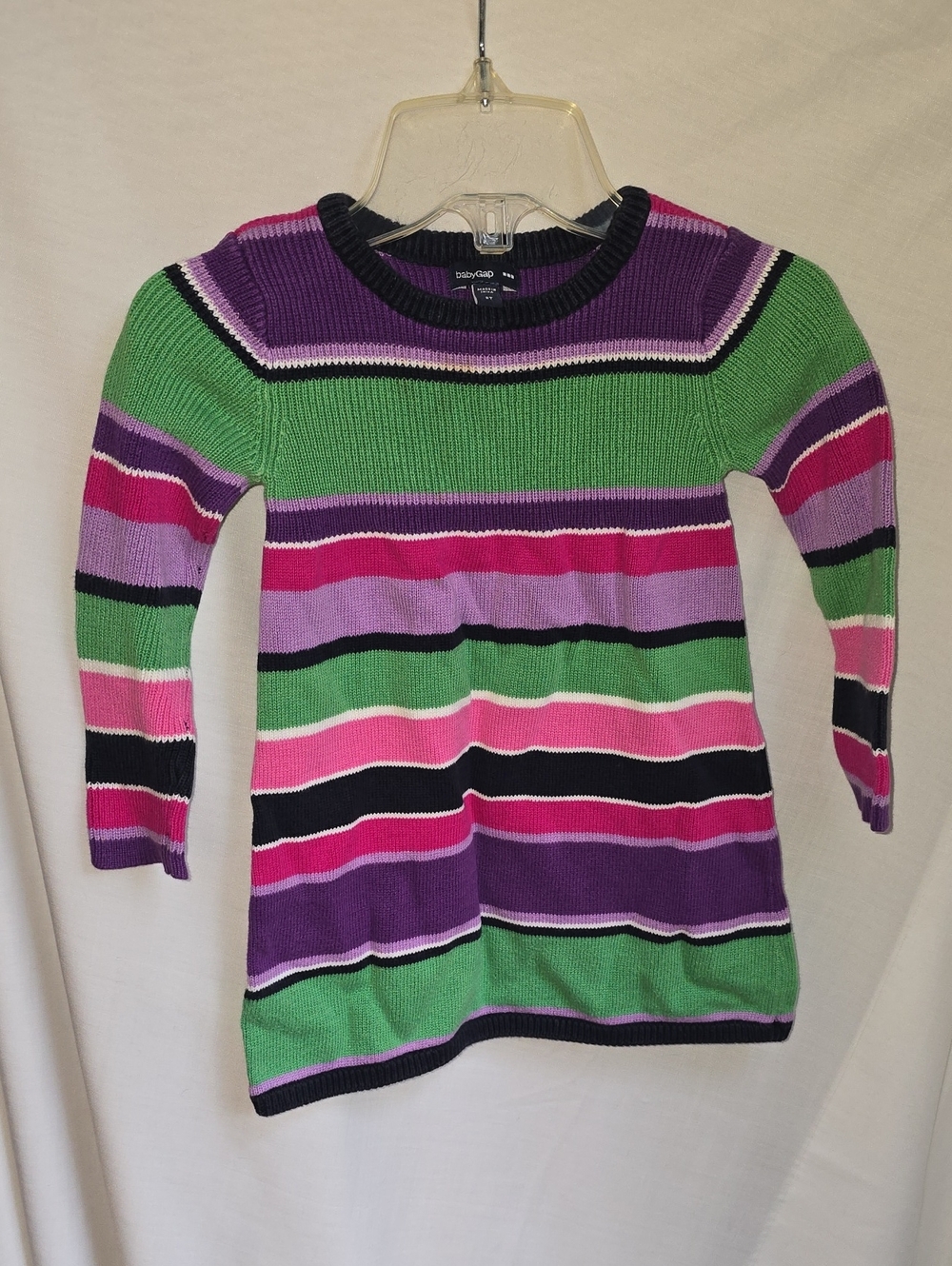 babyGAP Striped Knit Dress in Purple, Green, Pink, Black